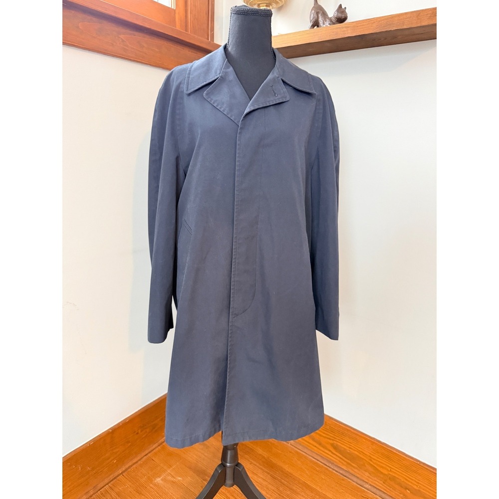 Gleneagles Classic Navy Blue Trench Coat Size‎ 40S Raincoat Noir